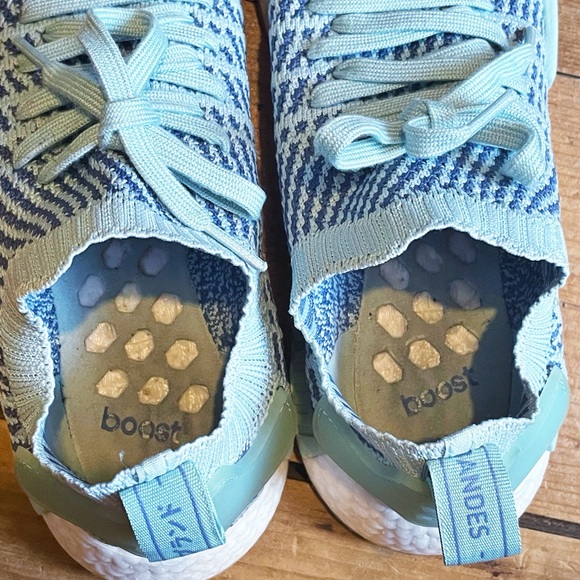 adidas Aqua Knit Sneakers Teal Blue Womens Size 8 - Picture 12 of 16